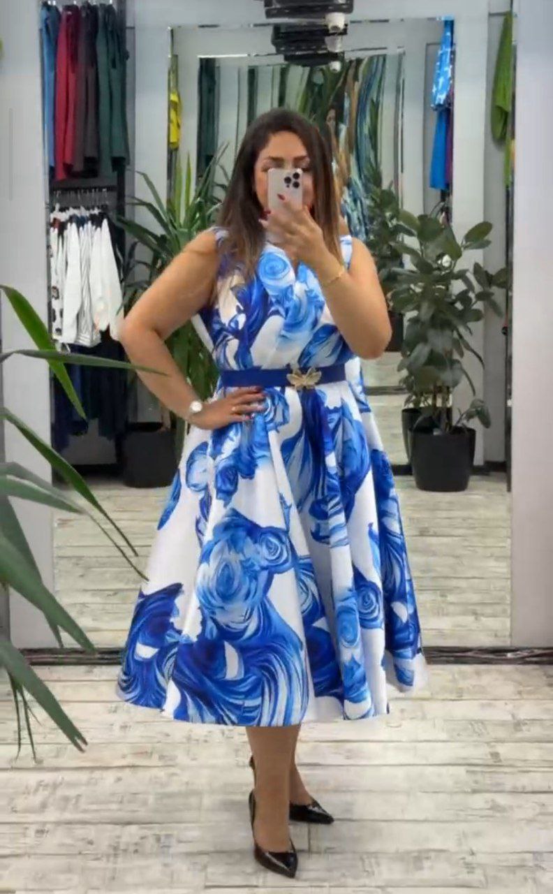 Robe fleurie bleu